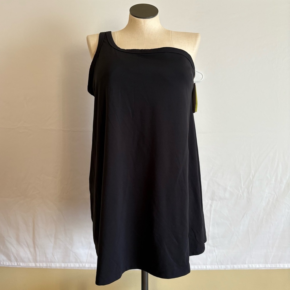Asymmetrical Athletic Dress All in Motion Black Built In Shelf Bra Tennis